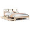 vidaXL Cama com estante sem colch&atilde;o 135x190 cm pinho maci&ccedil;o