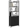 vidaXL Gabinete de Livros Carvalho Preto 60 x 24 x 161 cm