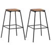 vidaXL 3 pcs conjunto de bar em a&ccedil;o preto e castanho