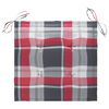 vidaXL Cadeiras jardim c/ almofadões xadrez vermelho 2 pcs teca maciça