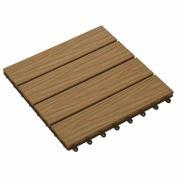 vidaXL Telha de Deck Design 3D 11 pcs Teca 30 x 30 cm WPC