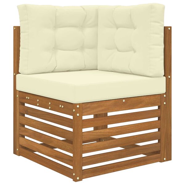 vidaXL Almofada para Sof&aacute; Externo 3 pcs Creme Poli&eacute;ster