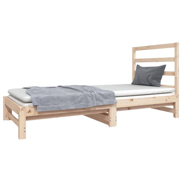 vidaXL Estrutura sof&aacute;-cama de puxar 2x(90x190) cm pinho maci&ccedil;o