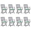 vidaXL Cadeiras de exterior dobr&aacute;veis 8pcs c/ almofad&otilde;es ac&aacute;cia maci&ccedil;a