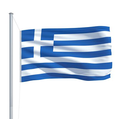 vidaXL Bandeira da Grécia com mastro de alumínio 6,2 m
