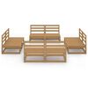 vidaXL 8 pcs conjunto lounge de jardim pinho maci&ccedil;o castanho mel