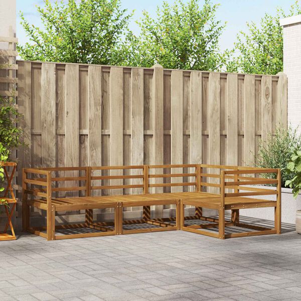 vidaXL Conjunto de Sof&aacute;s para Exterior 4 pcs Natural