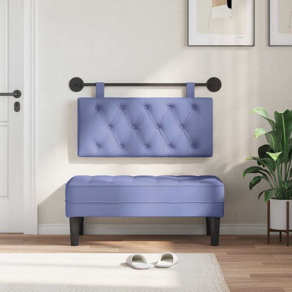 vidaXL Cabeceira Suspensa Azul Jeans 100 x 55 x 7 cm tecido