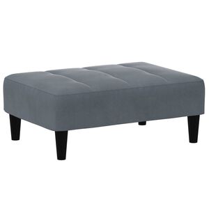 vidaXL Apoio de p&eacute;s 77x55x31 cm veludo cinzento-escuro