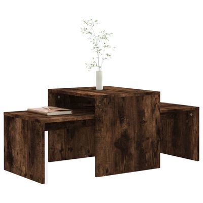 vidaXL Conjunto mesas centro 100x48x40 cm derivados madeira cor fumado