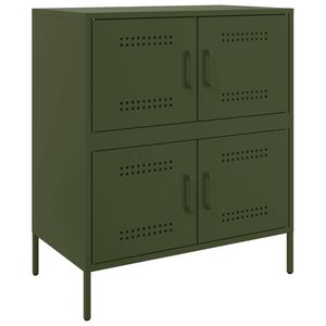 vidaXL Aparador 68x39x79 cm a&ccedil;o verde azeitona