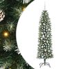 vidaXL &Aacute;rvore Slim de Natal Artificial Verde e Branco 180 cm