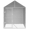 vidaXL Canil de exterior com teto 2x2x2,5m a&ccedil;o galvanizado prateado
