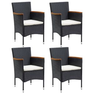 vidaXL Cadeiras de jantar para jardim 4 pcs vime PE preto