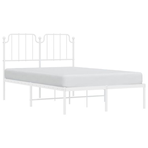 vidaXL Estrutura de cama com cabeceira 120x190 cm metal branco