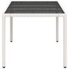 vidaXL Mesa de jardim com tampo de vidro 190x90x75 cm vime PE branco