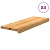 vidaXL Tapetes de escada 4 pcs 70x30x2 cm carvalho castanho-claro