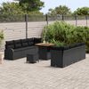 vidaXL Conjunto de Sof&aacute; de Jardim com almofada 11 pcs Preto