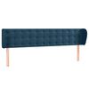 vidaXL Cabeceira de cama c/ abas veludo 163x23x78/88cm azul-escuro