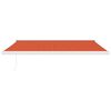 vidaXL Toldo retr&aacute;til 4,5x3 m tecido e alum&iacute;nio laranja e castanho