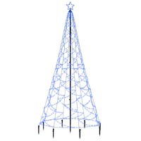 vidaXL Árvore de Natal c/ poste metal 500 luzes LED 3 m azul
