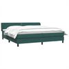 vidaXL Cama com molas/colch&otilde;es 180x220 cm veludo verde-escuro