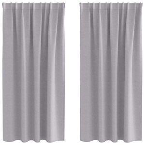 vidaXL Cortinas Blackout com Argolas 2 pcs Cinza Met&aacute;lico 175 x 140 cm