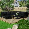 vidaXL 8 pcs conjunto lounge de jardim c/ almofadões PVC preto
