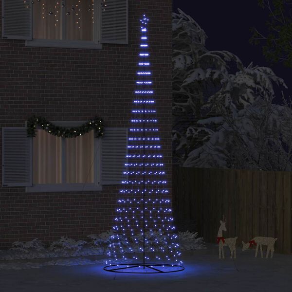 vidaXL &Aacute;rvore de Natal LED com 555 LEDs com suporte Azul 500 cm Metal