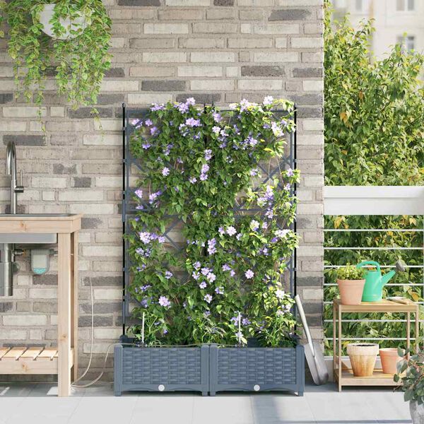 vidaXL Vaso de Jardim 2 pcs Cinza Claro A&ccedil;o