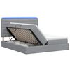 vidaXL Cama de Armazenamento LED com Colch&atilde;o Cinzento-claro