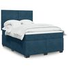 vidaXL Cama boxspring com colch&atilde;o 140x190 cm veludo azul