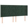 vidaXL Cabeceira cama c/ abas veludo 183x16x118/128 cm verde-escuro