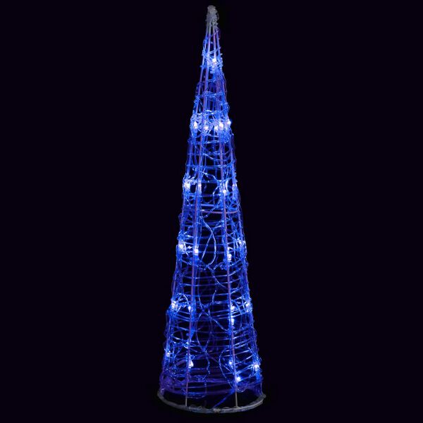 vidaXL Pirâmide de iluminação decorativa com LEDs acrílico 60 cm azul