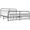 vidaXL Estrutura de cama com cabeceira e pés 193x203 cm metal preto