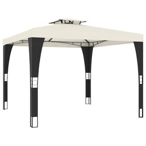 vidaXL Gazebo com telhado duplo 2,98x2,98 m a&ccedil;o creme