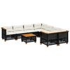 vidaXL 9 pcs conjunto de sof&aacute;s p/ jardim c/ almofad&otilde;es vime PE preto