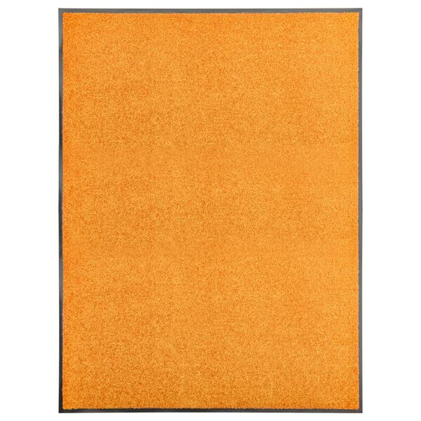 vidaXL Tapete de porta lavável 90x120 cm laranja