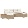 vidaXL Conjunto de Sof&aacute; de Jardim 6 unid. Bege e Creme