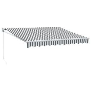 vidaXL Toldo Manual 3 x 2,5 m Antracite e riscas brancas