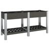 vidaXL Canteiro elevado jardim c/ prateleira 175x50x75 cm WPC cinzento
