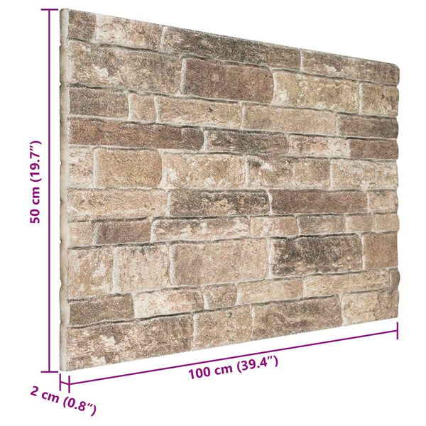 vidaXL Pain&eacute;is de parede 10 pcs Multicolor 100 x 50 cm Espuma EPS