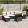 vidaXL Conjunto de Sof&aacute; de Jardim 8 pcs Preto Rattan Sint&eacute;tico