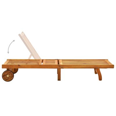 vidaXL Espreguiçadeira de jardim com almofadão madeira acácia maciça