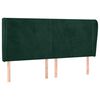 vidaXL Cabeceira cama c/ abas veludo 183x23x118/128 cm verde-escuro