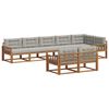 vidaXL Conjunto de Sof&aacute;s para Exterior 8 pcs Cinza Natural e Claro