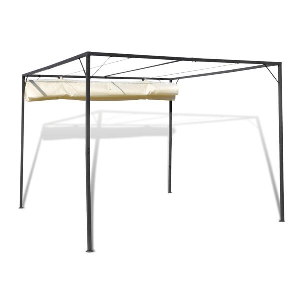 vidaXL Gazebo para jardim com toldo retrátil