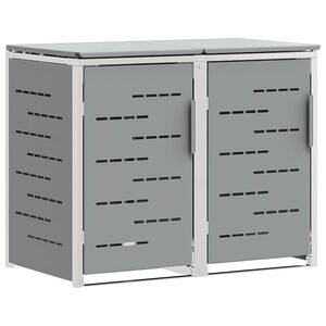 vidaXL Armazenamento de Lixeira for 2 Bins 240L A&ccedil;o inoxid&aacute;vel