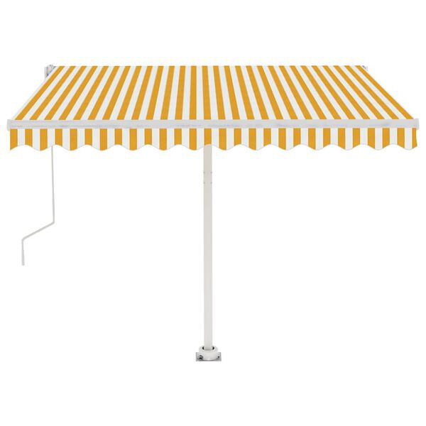 vidaXL Toldo autom&aacute;tico independente 350x250 cm amarelo e branco