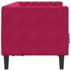 vidaXL Sof&aacute; chesterfield com rolos 2 lugares veludo vermelho tinto